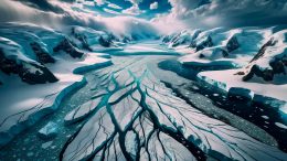 南极冰板熔化艺术说明
