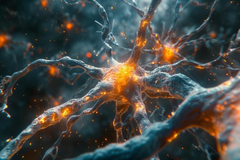 抗体攻击神经元概念艺术