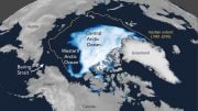 北极海冰夏季最低2020年