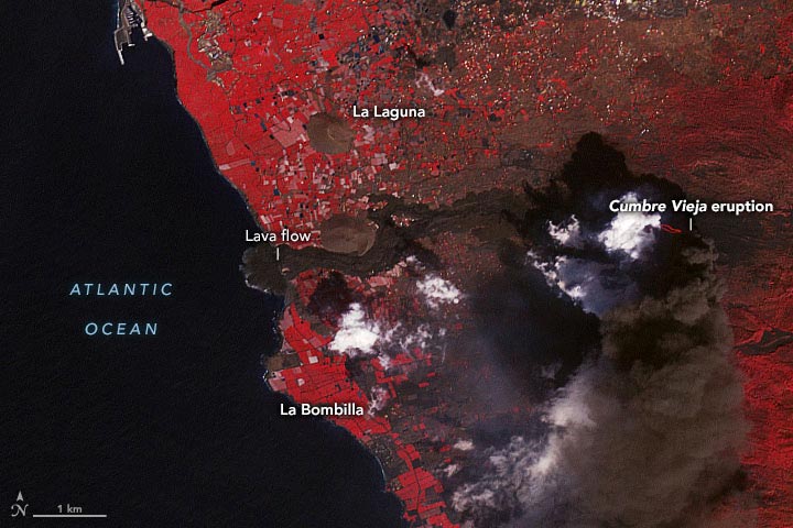 康伯利维亚火山2021年10月喷发