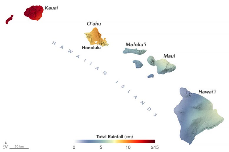 夏威夷降雨量3月2021日注释