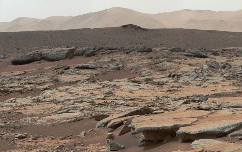 美国宇航局好奇号火星沉积物在盖尔陨石坑的格伦内尔格地区
