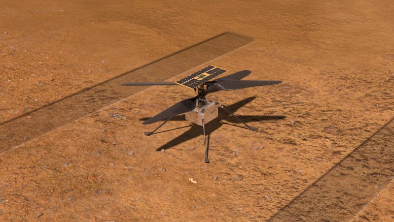 在火星例证的美国航空航天局聪明的直升机